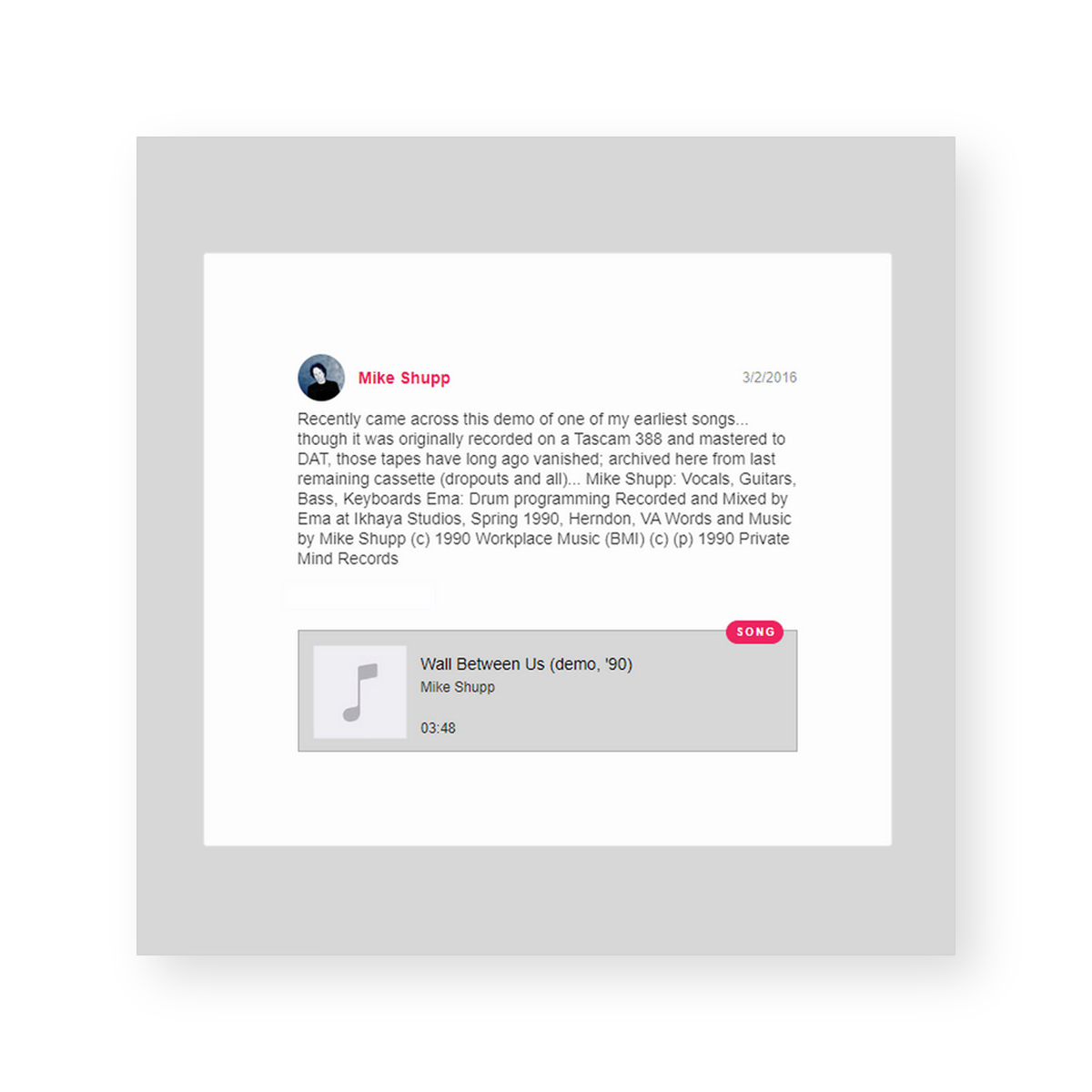 Wall Between Us (demo, ’90)